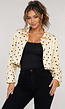 Butter Yellow Polkadot Blousejasje met Trekkoord