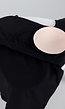 Zwarte Asymmetrische Top met Open Schouder en Push-Up Pads