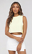 Butter Yellow Sporttop zonder Mouwen met Cropped Pasvorm