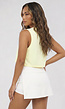 Butter Yellow Sporttop zonder Mouwen met Cropped Pasvorm