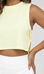 Butter Yellow Sporttop zonder Mouwen met Cropped Pasvorm
