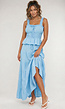 Lichtblauwe Two Piece Set met Ruches en Stretch