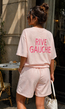 Lichtroze Two Piece Set met T-Shirt en Shorts