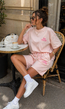 Lichtroze Two Piece Set met T-Shirt en Shorts