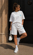 Witte Two Piece Set met T-Shirt en Shorts