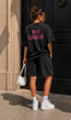 Zwarte Two Piece Set met T-Shirt en Shorts