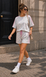 Grijze Polkadot Two Piece Set met T-Shirt en Shorts