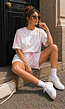 Witte Polkadot Two Piece Set met T-Shirt en Shorts