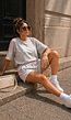 Grijze Polkadot Two Piece Set met T-Shirt en Shorts
