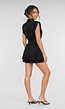 Zwarte Blazer Playsuit met Schoudervulling en Riem