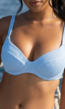 Lichtblauwe Push Up Bikini Top met Beugels