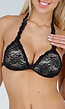 Zwarte Kant Bikini Top met Push-Up en Halterbandjes