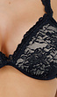 Zwarte Kant Bikini Top met Push-Up en Halterbandjes