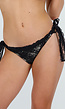 Zwart Kant Cheeky Bikini Broekje met Striksluiting en Lage Taille