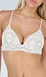 Witte Gehaakte Bikini Top met Padding en Striksluiting