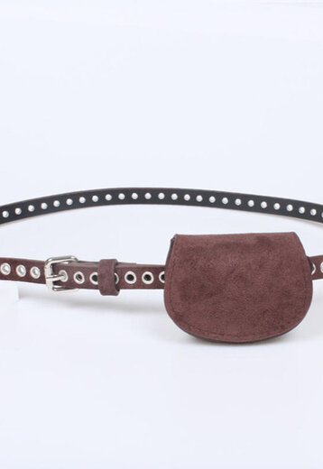 NEW220726 Bruine Riem met Heuptasje