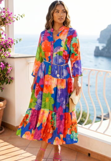 Maxi Jurk met Grote Bloemenprint
