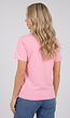 Roze Basic T-Shirt met Lichte Stretch