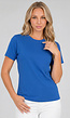Blauw Basic T-Shirt met Lichte Stretch