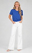 Blauw Basic T-Shirt met Lichte Stretch