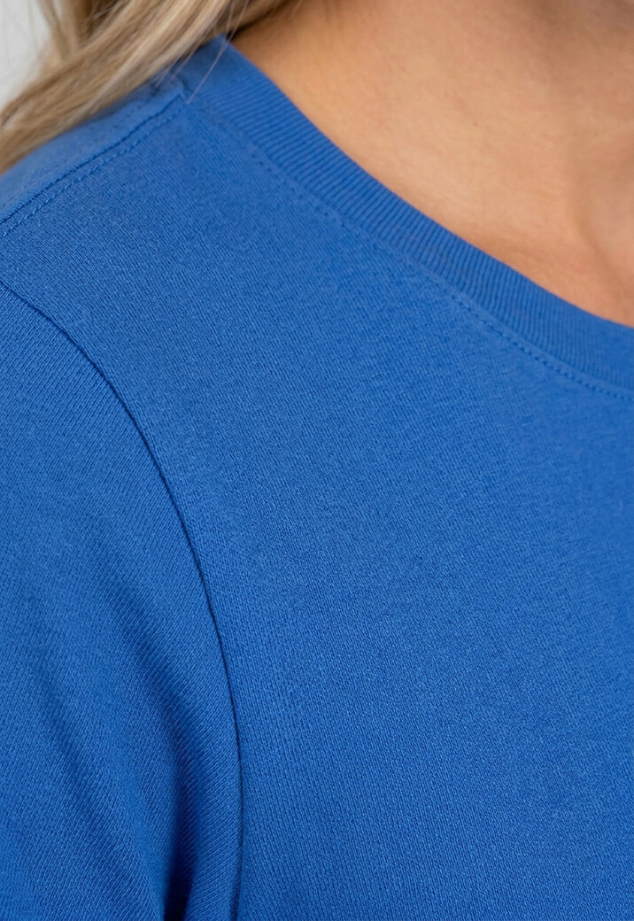 Blauw Basic T-Shirt met Lichte Stretch