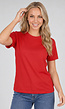 Rood Basic T-Shirt met Lichte Stretch
