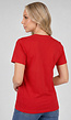 Rood Basic T-Shirt met Lichte Stretch