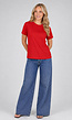 Rood Basic T-Shirt met Lichte Stretch