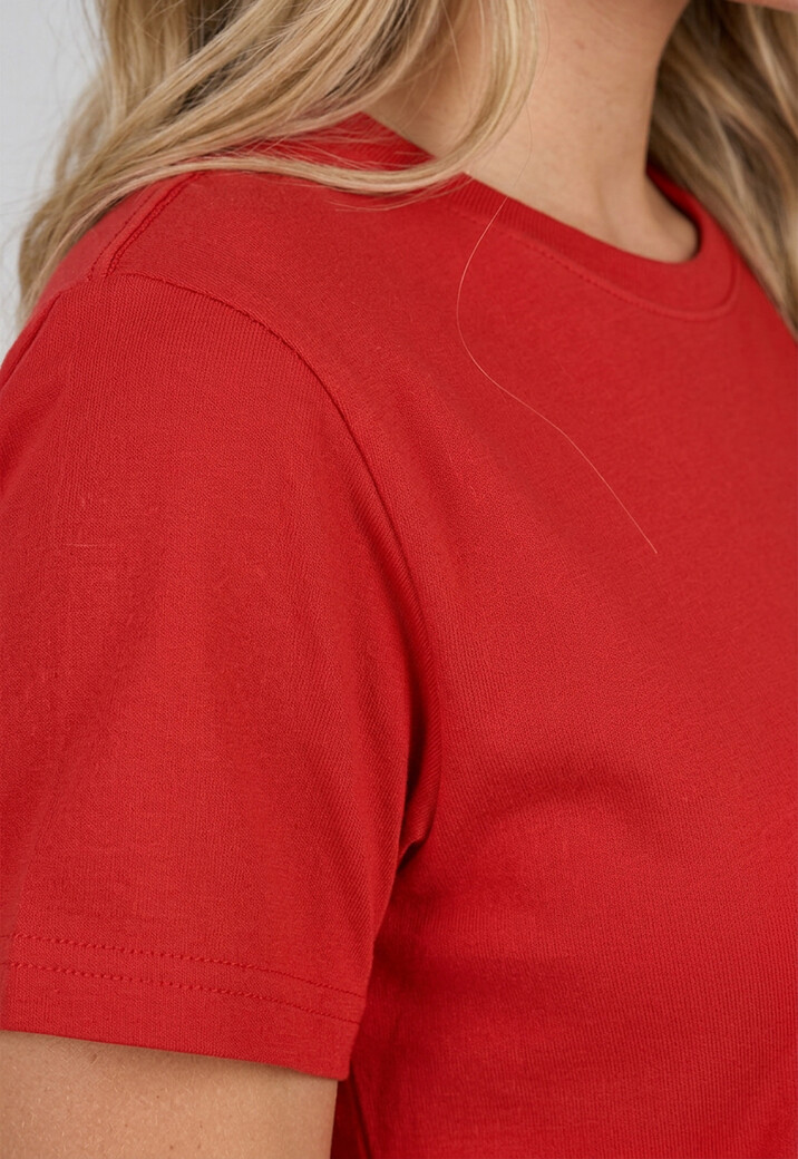 Rood Basic T-Shirt met Lichte Stretch