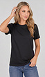 Zwart Basic T-Shirt met Lichte Stretch