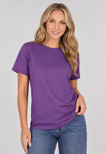 Donker Paars Basic T Shirt
