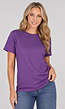 Donker Paars Basic T-Shirt met Lichte Stretch