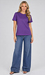 Donker Paars Basic T-Shirt met Lichte Stretch