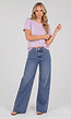 Lila Basic T-Shirt met Lichte Stretch