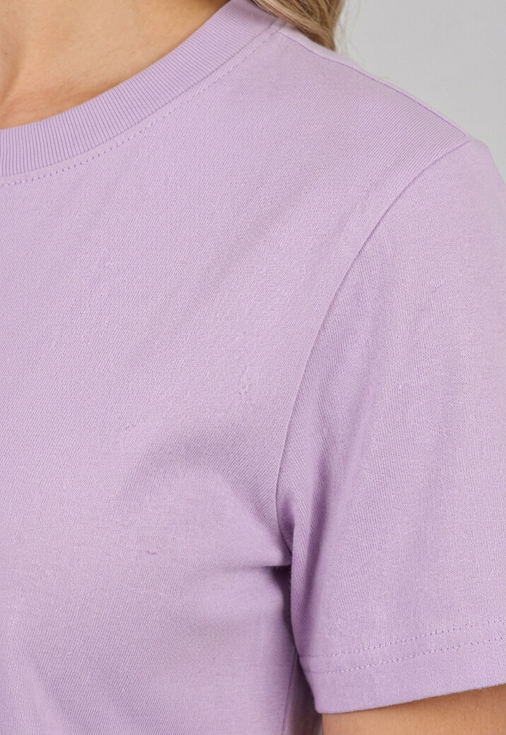 Lila Basic T-Shirt met Lichte Stretch