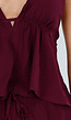 Bordeaux Halter Top en Wide Leg Broek Set met Open Rug