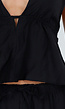 Zwarte Halter Top en Wide Leg Broek Set met Open Rug