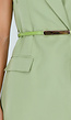 Lichtgroene Mouwloze Blazer en Tailored Short Set met Riem