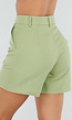 Lichtgroene Mouwloze Blazer en Tailored Short Set met Riem
