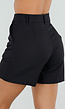 Zwarte Mouwloze Blazer en Tailored Short Set met Riem
