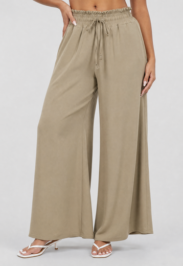 NEW010726 Taupe Wide Leg Broek