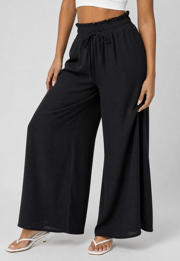 NEW010726 Zwarte Wide Leg Broek