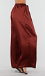 Satijnen Bordeaux Rode Wide Leg Broek met Elastische Taille