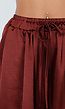 Satijnen Bordeaux Rode Wide Leg Broek met Elastische Taille