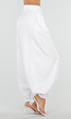 Witte Plooibroek met Elastische Boorden en Hoge Taille