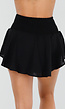 Zwarte Skort met Ruches en Elastische Taille