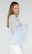 Lichtblauwe Chiffon Blouse met Ruches en Knoopsluiting