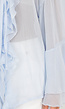 Lichtblauwe Chiffon Blouse met Ruches en Knoopsluiting