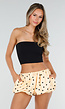 Gele Ballonshort met Zwarte Stippen en Elastische Taille