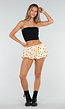Gele Ballonshort met Zwarte Stippen en Elastische Taille